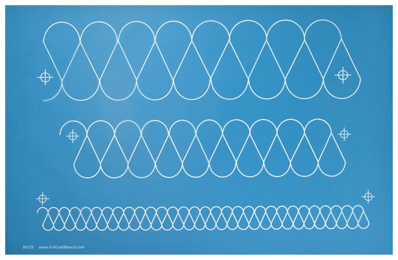 Full Line Stencil - Ribbon Candy Border Stencil - Continuous Line Template for Free Motion, Domestic Machine, Hand Quilting, Long-Arm Quilting (30733) - Image 1